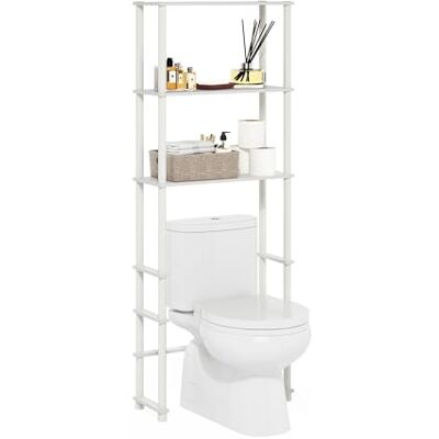 Furinno Turn-N-Tube Économiseur d'Espace de Toilette avec 3 Tablettes, Blanc/Blanc - Publicité Furinno Turn-N-Tube Économiseur d'Espace de Toilette avec 3 Tablettes, Blanc/Blanc - Publicité
