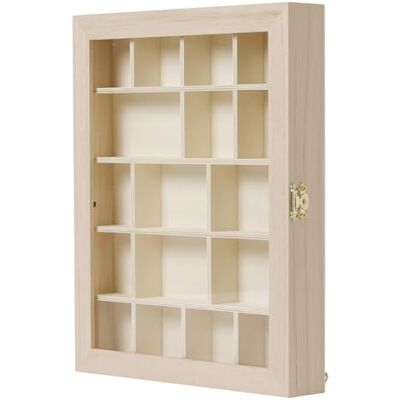 MÉGACRÉA MegaCrea DIY Vitrine en Bois 17 Compartiments 28 x 23 x 4 cm - Publicité MÉGACRÉA MegaCrea DIY Vitrine en Bois 17 Compartiments 28 x 23 x 4 cm - Publicité
