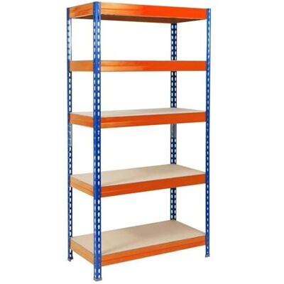 KARAT Étagères à Grande Tenue Etagère à emboîter, Montage sans Outils Rayonnages Charges Lourdes Rayonnage Magasin & Garage Étagère d'atelier modulable(Bleu-Orange 220 x 120 x 60 cm-5 Niveaux) - Publicité KARAT Étagères à Grande Tenue Etagère à emboîter, Montage sans Outils Rayonnages Charges Lourdes Rayonnage Magasin & Garage Étagère d'atelier modulable(Bleu-Orange 220 x 120 x 60 cm-5 Niveaux) - Publicité