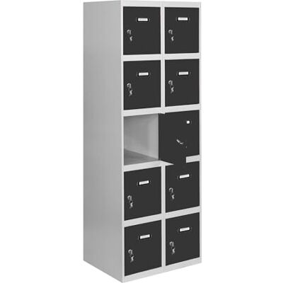 Simon Rack SimonRack Casier Vestiaire Metallique, 5 Porte, 1800x600x500 mm, Gris/Anthracite, 1800x600x500 - Publicité Simon Rack SimonRack Casier Vestiaire Metallique, 5 Porte, 1800x600x500 mm, Gris/Anthracite, 1800x600x500 - Publicité