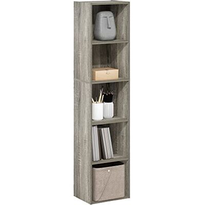 Furinno Pasir Étagère ouverte à 5 niveaux, Chêne français, 5-Tier Cube - Publicité Furinno Pasir Étagère ouverte à 5 niveaux, Chêne français, 5-Tier Cube - Publicité