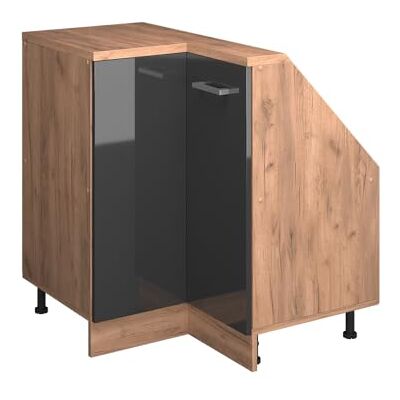 Vicco Meuble de Rangement sous Pente Armoire d'angle Rion, Anthracite Haute Brillance/Chêne de Force doré, L75.6 x P46 cm avec 1 Porte, Gain de Place pour Les pièces mansardées - Publicité Vicco Meuble de Rangement sous Pente Armoire d'angle Rion, Anthracite Haute Brillance/Chêne de Force doré, L75.6 x P46 cm avec 1 Porte, Gain de Place pour Les pièces mansardées - Publicité