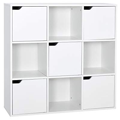Meerveil Étagère de Rangement 9 Cubes Bibliothèque en Bois, Inclus 4 Cubes Ouvertes et 5 Cubes avec Portes pour Salon Bureau Style Moderne, Blanc (9 Cubes) 90 D x 30,3 W x 90 H cm - Publicité Meerveil Étagère de Rangement 9 Cubes Bibliothèque en Bois, Inclus 4 Cubes Ouvertes et 5 Cubes avec Portes pour Salon Bureau Style Moderne, Blanc (9 Cubes) 90 D x 30,3 W x 90 H cm - Publicité