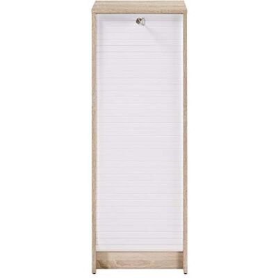 Armoire à rideau en Chêne et Blanc - 103cm - Publicité Armoire à rideau en Chêne et Blanc - 103cm - Publicité