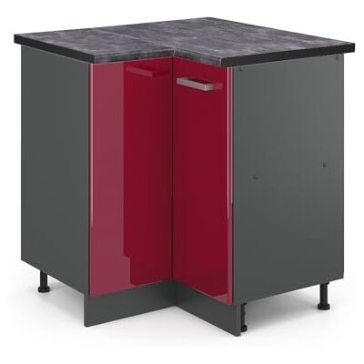 Vicco Meuble d'angle R-Line, Rouge Brillant, 75.6cm, PT Anthracite, pour Une Combinaison Libre au Sein de systèmes de Cuisine modulaires - Publicité Vicco Meuble d'angle R-Line, Rouge Brillant, 75.6cm, PT Anthracite, pour Une Combinaison Libre au Sein de systèmes de Cuisine modulaires - Publicité
