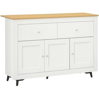 HOMCOM Buffet Cuisine avec 2 tiroirs et 3 Portes, Meuble de Rangement pour Salle à Manger, Salon, Cuisine, 117 x 35 x 80 cm, Blanc - Publicité HOMCOM Buffet Cuisine avec 2 tiroirs et 3 Portes, Meuble de Rangement pour Salle à Manger, Salon, Cuisine, 117 x 35 x 80 cm, Blanc - Publicité