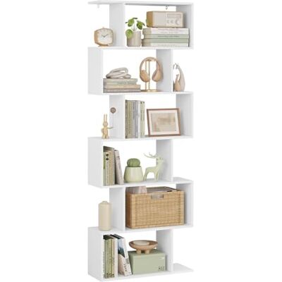 WOLTU Bibliothèque à 6 Niveaux, Étagère à Livres avec 6 Compartiments Ouverts, Étagère de Rangement en Forme de S, en Bois d'Ingénierie, pour Bureau, Salon, Chambre, Blanc, SK044ws - Publicité WOLTU Bibliothèque à 6 Niveaux, Étagère à Livres avec 6 Compartiments Ouverts, Étagère de Rangement en Forme de S, en Bois d'Ingénierie, pour Bureau, Salon, Chambre, Blanc, SK044ws - Publicité