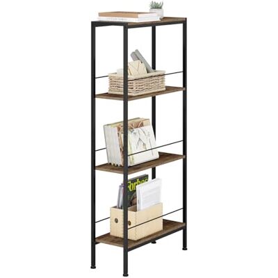 WOLTU Étagère de Rangement, Étagère Étroite à 4 Niveaux, Style Industriel, en MDF + Cadre Métallique, Marron Rustique + Noir, L50xP20xH110 cm, RGB53shm - Publicité WOLTU Étagère de Rangement, Étagère Étroite à 4 Niveaux, Style Industriel, en MDF + Cadre Métallique, Marron Rustique + Noir, L50xP20xH110 cm, RGB53shm - Publicité