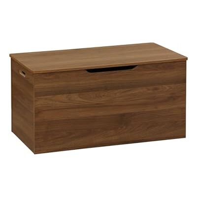 Coffre de rangement en noyer - Décoration vintage de fin de lit - 80x40x40cm - Publicité Coffre de rangement en noyer - Décoration vintage de fin de lit - 80x40x40cm - Publicité