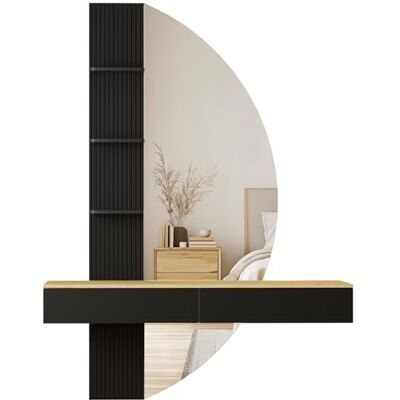 JUMMICO Coiffeuse Murale Flottante avec Miroir HD à éclairage LED, variateur Tactile et 3 températures de Couleur, équipée de tiroirs de Rangement (Noir) - Publicité JUMMICO Coiffeuse Murale Flottante avec Miroir HD à éclairage LED, variateur Tactile et 3 températures de Couleur, équipée de tiroirs de Rangement (Noir) - Publicité