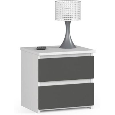 AKORD commode avec 2 Tiroirs L40 x H40 x P35 cm Petit Meuble de Rangement Salon Coucher Enfant Adulte La Tablet de Nuit Chiffonier Blanc-Gris Graphite - Publicité AKORD commode avec 2 Tiroirs L40 x H40 x P35 cm Petit Meuble de Rangement Salon Coucher Enfant Adulte La Tablet de Nuit Chiffonier Blanc-Gris Graphite - Publicité