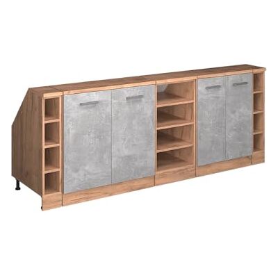 Vicco Meuble sous Pente R-Line, Béton, 210cm Lot de 5 caissons 60 cm de Profondeur, Convient aux Murs inclinés et à Une Installation de Cuisine Variable - Publicité Vicco Meuble sous Pente R-Line, Béton, 210cm Lot de 5 caissons 60 cm de Profondeur, Convient aux Murs inclinés et à Une Installation de Cuisine Variable - Publicité