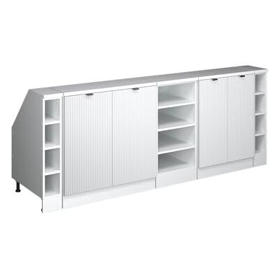 Vicco Meuble sous Pente R-Line, Blanc cannelé, 210cm Lot de 5 caissons 60 cm de Profondeur, Convient aux Murs inclinés et à Une Installation de Cuisine Variable - Publicité Vicco Meuble sous Pente R-Line, Blanc cannelé, 210cm Lot de 5 caissons 60 cm de Profondeur, Convient aux Murs inclinés et à Une Installation de Cuisine Variable - Publicité