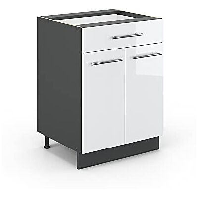 Vicco Meuble Cuisine Fame-Line, Blanc Haute Brillance, 60cm avec tiroir, sans PT, à Combiner avec d'autres modules de la série Fame-Line - Publicité Vicco Meuble Cuisine Fame-Line, Blanc Haute Brillance, 60cm avec tiroir, sans PT, à Combiner avec d'autres modules de la série Fame-Line - Publicité