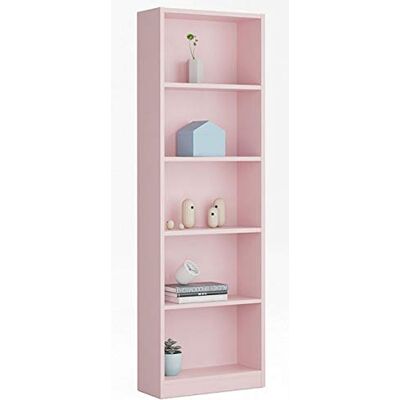 PEGANE Bibliothèque avec 5 étagères Coloris Rose Dim : H 180 x L 52 x P 25 cm - Publicité PEGANE Bibliothèque avec 5 étagères Coloris Rose Dim : H 180 x L 52 x P 25 cm - Publicité