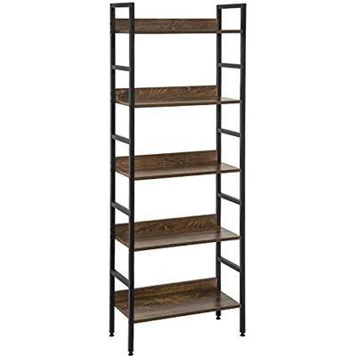 EUGAD Bibliothèque Étagère de Rangement, Étagère à 5 Niveaux, en MDF et Métal, 60x27,5x160cm, Marron Vintage - Publicité EUGAD Bibliothèque Étagère de Rangement, Étagère à 5 Niveaux, en MDF et Métal, 60x27,5x160cm, Marron Vintage - Publicité
