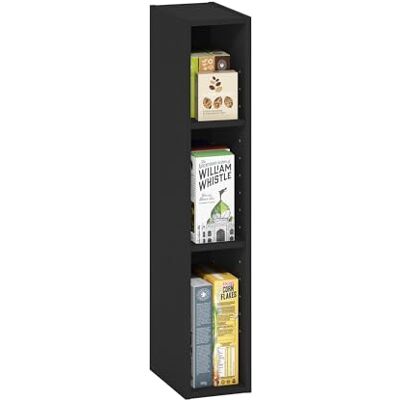 Furinno Fulda Étagère à Livres, bibliothèque étroite à 3 Niveaux, bibliothèque avec étagère de Rangement de 6-in de Largeur, pour Salon, Chambre, Bureau à Domicile, Bois Noir - Publicité Furinno Fulda Étagère à Livres, bibliothèque étroite à 3 Niveaux, bibliothèque avec étagère de Rangement de 6-in de Largeur, pour Salon, Chambre, Bureau à Domicile, Bois Noir - Publicité