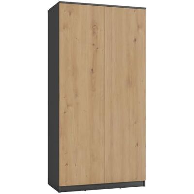 CDF Armoire Penderie Large Chambre Enfant ou Adulte Design Moderne – Tout pour Le Montage Inclus – Rangement Vêtements et Jouets – SD 90 cm Anthracite/Chêne Artisan – 2 Portes - Publicité CDF Armoire Penderie Large Chambre Enfant ou Adulte Design Moderne – Tout pour Le Montage Inclus – Rangement Vêtements et Jouets – SD 90 cm Anthracite/Chêne Artisan – 2 Portes - Publicité