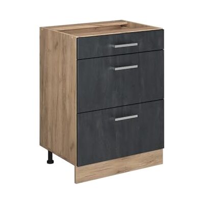 Vicco Meuble Cuisine R-Line, Béton Noir, 60cm sans PT, pour Une Combinaison Libre au Sein de systèmes de Cuisine modulaires - Publicité Vicco Meuble Cuisine R-Line, Béton Noir, 60cm sans PT, pour Une Combinaison Libre au Sein de systèmes de Cuisine modulaires - Publicité