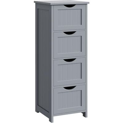 WOLTU Meuble Salle de Bain, Commode Salle de Bain, Meuble de Rangement, avec 4 Tiroirs, 30 x 30 x 82 cm, Armoire Rangement, pour Salon, Salle à Manger, Cuisine, Moderne, Gris BZS07hgr - Publicité WOLTU Meuble Salle de Bain, Commode Salle de Bain, Meuble de Rangement, avec 4 Tiroirs, 30 x 30 x 82 cm, Armoire Rangement, pour Salon, Salle à Manger, Cuisine, Moderne, Gris BZS07hgr - Publicité