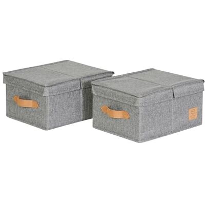 LOVE !T STORE !T LOVE IT STORE IT Premium Boite de rangement avec couvercle, gris, lot de 2 Lot de petites boites de rangement en lin, idéales pour les étagères et les placards, dimensions : 25 x 33 x 16 cm chacune - Publicité LOVE !T STORE !T LOVE IT STORE IT Premium Boite de rangement avec couvercle, gris, lot de 2 Lot de petites boites de rangement en lin, idéales pour les étagères et les placards, dimensions : 25 x 33 x 16 cm chacune - Publicité