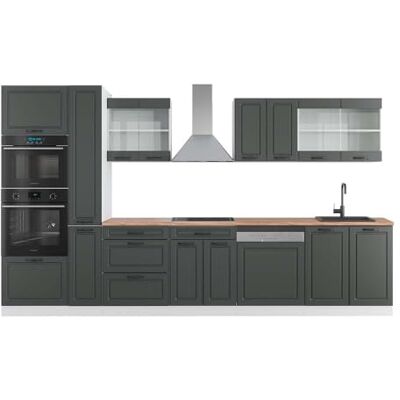 Vicco Ligne de Cuisine R-Line, Anthracite Maison de Campagne/Blanc, 350cm avec Armoire Haute, PT Chêne, adapté à Une Disposition et Une Extension personnalisées - Publicité Vicco Ligne de Cuisine R-Line, Anthracite Maison de Campagne/Blanc, 350cm avec Armoire Haute, PT Chêne, adapté à Une Disposition et Une Extension personnalisées - Publicité