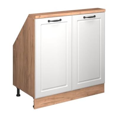Vicco Meuble sous Pente R-Line, Blanc Campagne, 80cm avec 2 Portes, Convient aux Murs inclinés et à Une Installation de Cuisine Variable - Publicité Vicco Meuble sous Pente R-Line, Blanc Campagne, 80cm avec 2 Portes, Convient aux Murs inclinés et à Une Installation de Cuisine Variable - Publicité