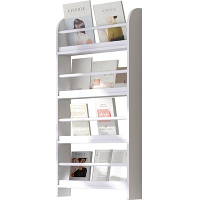 HOMCOM Bibliothèque Murale 4 Niveaux, étagère Murale en Bois, étagère de Rangement pour Livres et Magazines, Design Moderne, pour Salon, Bureau ou Chambre, 59 x 12 x 113 cm, Blanc - Publicité HOMCOM Bibliothèque Murale 4 Niveaux, étagère Murale en Bois, étagère de Rangement pour Livres et Magazines, Design Moderne, pour Salon, Bureau ou Chambre, 59 x 12 x 113 cm, Blanc - Publicité
