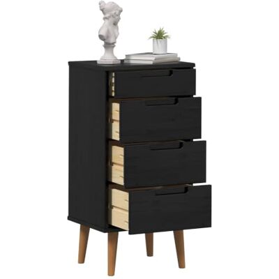 vidaXL Commode MOLDE Noir 40 x 35 x 82 cm Bois de pin Massif, Chambre, Salon, Solutions de Rangement en pin, Commode, Organisateur Vertical, Style Rustique, Design Moderne - Publicité vidaXL Commode MOLDE Noir 40 x 35 x 82 cm Bois de pin Massif, Chambre, Salon, Solutions de Rangement en pin, Commode, Organisateur Vertical, Style Rustique, Design Moderne - Publicité