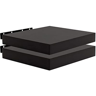 WOLTU Étagère Murale, Étagère Suspendue, Lot de 2, Noir, Moderne, pour Salon, Cuisine, Chambre, Salle de Bain etc RG9365sz-2 - Publicité WOLTU Étagère Murale, Étagère Suspendue, Lot de 2, Noir, Moderne, pour Salon, Cuisine, Chambre, Salle de Bain etc RG9365sz-2 - Publicité