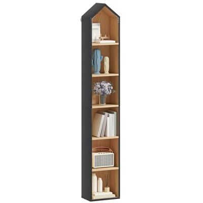 YITAHOME Bibliothèque à 6 Niveaux, Cadre Blanc et intérieur en chêne Naturel, Design Peu encombrant pour la Maison et Le Bureau, B et chêne, 180 x 23,5 x 30 cm - Publicité YITAHOME Bibliothèque à 6 Niveaux, Cadre Blanc et intérieur en chêne Naturel, Design Peu encombrant pour la Maison et Le Bureau, B et chêne, 180 x 23,5 x 30 cm - Publicité