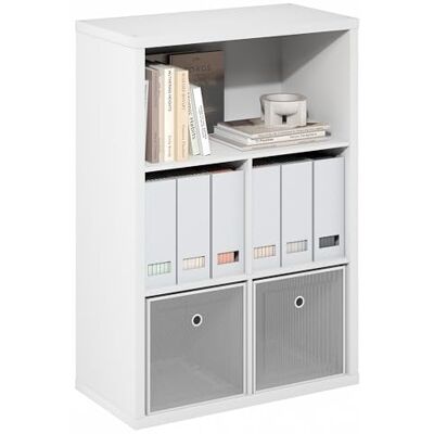 Furinno Cubicle Étagère, Bibliothèque À 5 Cubes, Rangement Cubique avec Fond Fermé, 15,3 X 29,9 X 43,3 Cm, Idéale pour Le Salon, La Chambre Ou Le Bureau, Blanche. Publicité Furinno Cubicle Étagère, Bibliothèque À 5 Cubes, Rangement Cubique avec Fond Fermé, 15,3 X 29,9 X 43,3 Cm, Idéale pour Le Salon, La Chambre Ou Le Bureau, Blanche. Publicité