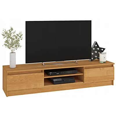 BDW Meuble TV Parfait pour Le Salon, la Chambre à Coucher ou la Chambre d'adolescent avec 2 Portes et 2 étagères. Parfait pour décorer Votre intérieur. Dimensions : 160 x 33 x 40 cm. (Aulne) - Publicité BDW Meuble TV Parfait pour Le Salon, la Chambre à Coucher ou la Chambre d'adolescent avec 2 Portes et 2 étagères. Parfait pour décorer Votre intérieur. Dimensions : 160 x 33 x 40 cm. (Aulne) - Publicité