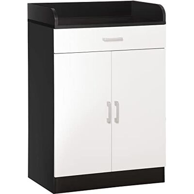 HOMCOM Armoire avec tiroir et étagère réglable pour Cuisine, Salon et antichambre, MDF, 60x40x90cm, Noir et Blanc - Publicité HOMCOM Armoire avec tiroir et étagère réglable pour Cuisine, Salon et antichambre, MDF, 60x40x90cm, Noir et Blanc - Publicité
