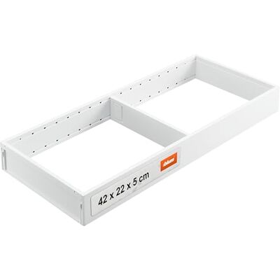 Blum AMBIA-LINE organiseur de tiroir en acier thermolaqué idéal pour cuisine, salle de bain et habitat extensible modulairement 42×22×5 cm avec plaque magnétique Blanc soie - Publicité Blum AMBIA-LINE organiseur de tiroir en acier thermolaqué idéal pour cuisine, salle de bain et habitat extensible modulairement 42×22×5 cm avec plaque magnétique Blanc soie - Publicité