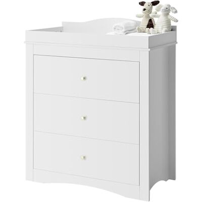 VEVOR Table à Langer avec 3 Tiroirs, Commode à Langer Multifonctionnelle et Moderne avec Rangement, Meuble pour Bébés en Bois, Assemblage Facile, pour Changer de Couches, Chambres d'enfant, Blanc - Publicité VEVOR Table à Langer avec 3 Tiroirs, Commode à Langer Multifonctionnelle et Moderne avec Rangement, Meuble pour Bébés en Bois, Assemblage Facile, pour Changer de Couches, Chambres d'enfant, Blanc - Publicité