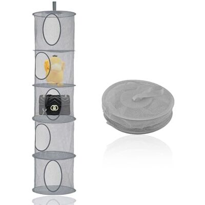 QYRDBGY Filet de Rangement 5 Niveaux pour Peluches et Jouets Organisateur Suspendu Pliable Gris Idéal pour Chambre d'enfant et Rangement Vêtements - Publicité QYRDBGY Filet de Rangement 5 Niveaux pour Peluches et Jouets Organisateur Suspendu Pliable Gris Idéal pour Chambre d'enfant et Rangement Vêtements - Publicité