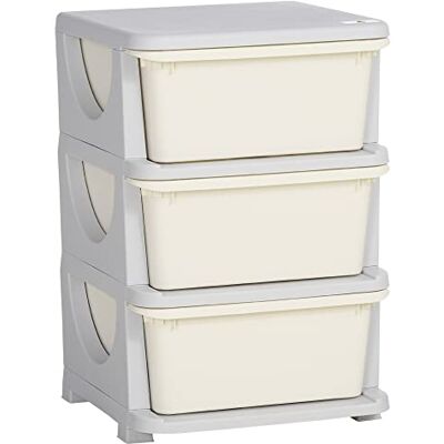 HOMCOM Tour de Rangement en Plastique pour Enfants avec 3 tiroirs, boîtes de Rangement, tiroirs Rangement Jouet pour Chambre d'enfant, crèche, Salon, pour garçons et Filles 3-6 Ans, crème - Publicité HOMCOM Tour de Rangement en Plastique pour Enfants avec 3 tiroirs, boîtes de Rangement, tiroirs Rangement Jouet pour Chambre d'enfant, crèche, Salon, pour garçons et Filles 3-6 Ans, crème - Publicité