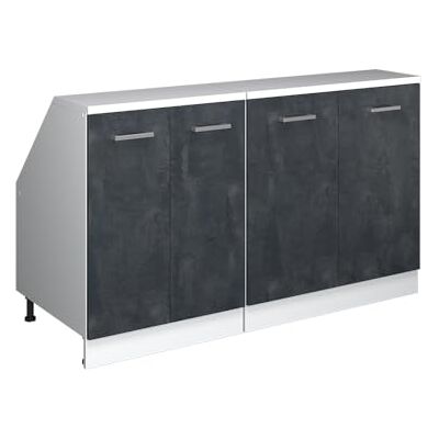 Vicco Meuble sous Pente R-Line, Béton Noir, 140cm Lot de 2 caissons 60 cm de Profondeur, Convient aux Murs inclinés et à Une Installation de Cuisine Variable - Publicité Vicco Meuble sous Pente R-Line, Béton Noir, 140cm Lot de 2 caissons 60 cm de Profondeur, Convient aux Murs inclinés et à Une Installation de Cuisine Variable - Publicité