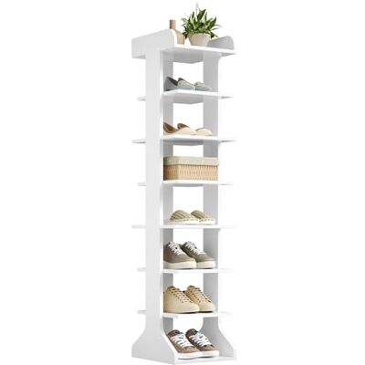 WOLTU Étagère Chaussures Étroite, Rangement Chaussures, à 8 Niveaux, Gain d’Espace pour Entrée, Salon, Chambre, Coins, Blanc, 27,5x30x121cm - Publicité WOLTU Étagère Chaussures Étroite, Rangement Chaussures, à 8 Niveaux, Gain d’Espace pour Entrée, Salon, Chambre, Coins, Blanc, 27,5x30x121cm - Publicité