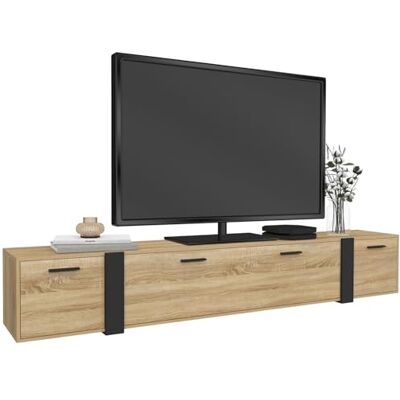 IDMarket Meuble TV 180 cm Suspendu Phoenix 3 Portes Design Industriel - Publicité IDMarket Meuble TV 180 cm Suspendu Phoenix 3 Portes Design Industriel - Publicité