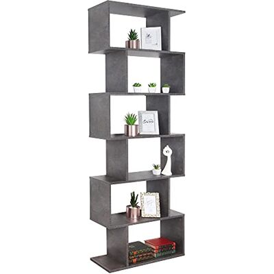 RICOO Étagère Rangement 192 x 70 x 25 cm WM070-BG Meuble bibliotheque Gris béton 6 Cases - Publicité RICOO Étagère Rangement 192 x 70 x 25 cm WM070-BG Meuble bibliotheque Gris béton 6 Cases - Publicité