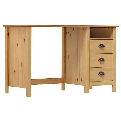 vidaXL Bureau Informatique Pin Solide avec 3 Tiroirs et 1 Étagère, Meuble d'Étude et de Travail, Marron, Moderne, 120x50x74 cm - Publicité vidaXL Bureau Informatique Pin Solide avec 3 Tiroirs et 1 Étagère, Meuble d'Étude et de Travail, Marron, Moderne, 120x50x74 cm - Publicité