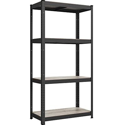 SONGMICS Étagère de Rangement à 4 Niveaux, 40 x 80 x 160 cm, Capacité 520 kg, Planches Réglables, Style Industriel, pour Cuisine, Salon, Grège et Noir GLR044B21 - Publicité SONGMICS Étagère de Rangement à 4 Niveaux, 40 x 80 x 160 cm, Capacité 520 kg, Planches Réglables, Style Industriel, pour Cuisine, Salon, Grège et Noir GLR044B21 - Publicité