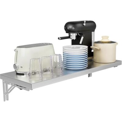 TAIMIKO Étagère Murale Pliante INOX Étagère de Cuisine Pliable Rabattable Commerciale (100 x 30 cm, Capacité De Charge 50 kg, Épaisseur Tablette 0.8mm, Montage Mural, Acier Inoxydable) - Publicité TAIMIKO Étagère Murale Pliante INOX Étagère de Cuisine Pliable Rabattable Commerciale (100 x 30 cm, Capacité De Charge 50 kg, Épaisseur Tablette 0.8mm, Montage Mural, Acier Inoxydable) - Publicité