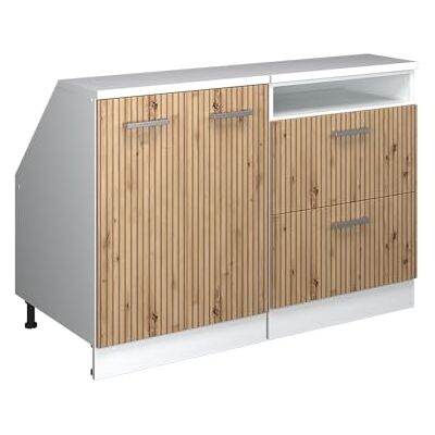 Vicco Meuble sous Pente R-Line, Chêne Artisan, 120cm Lot de 2 caissons 60 cm de Profondeur, Convient aux Murs inclinés et à Une Installation de Cuisine Variable - Publicité Vicco Meuble sous Pente R-Line, Chêne Artisan, 120cm Lot de 2 caissons 60 cm de Profondeur, Convient aux Murs inclinés et à Une Installation de Cuisine Variable - Publicité