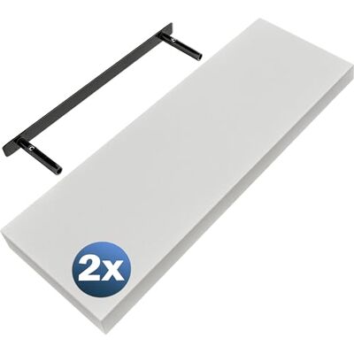Casaria - 2-Shelf Floating 70cm - White Matt - Floating Shelves - Publicité Casaria - 2-Shelf Floating 70cm - White Matt - Floating Shelves - Publicité