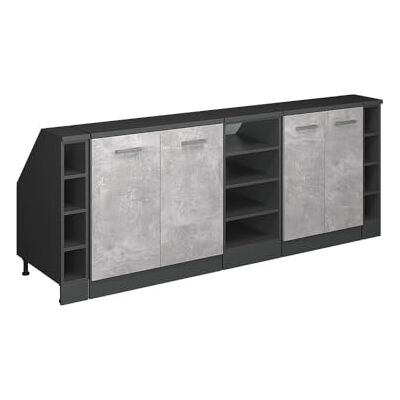 Vicco Meuble sous Pente R-Line, Béton, 210cm Lot de 5 caissons 60 cm de Profondeur, Convient aux Murs inclinés et à Une Installation de Cuisine Variable - Publicité Vicco Meuble sous Pente R-Line, Béton, 210cm Lot de 5 caissons 60 cm de Profondeur, Convient aux Murs inclinés et à Une Installation de Cuisine Variable - Publicité