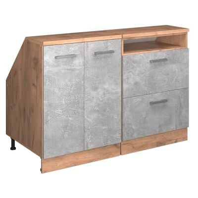 Vicco Meuble sous Pente R-Line, Béton, 120cm Lot de 2 caissons 60 cm de Profondeur, Convient aux Murs inclinés et à Une Installation de Cuisine Variable - Publicité Vicco Meuble sous Pente R-Line, Béton, 120cm Lot de 2 caissons 60 cm de Profondeur, Convient aux Murs inclinés et à Une Installation de Cuisine Variable - Publicité
