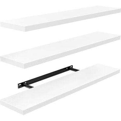 AMADA HOMEFURNISHING 60cm Étagère Flottante, Étagère Murale pour Salle de Bain/Salon/Chambre à Coucher/Cuisine, Étagère Flottante Blanche avec Supports Invisibles, Lot de 3 AMFS44W - Publicité AMADA HOMEFURNISHING 60cm Étagère Flottante, Étagère Murale pour Salle de Bain/Salon/Chambre à Coucher/Cuisine, Étagère Flottante Blanche avec Supports Invisibles, Lot de 3 AMFS44W - Publicité